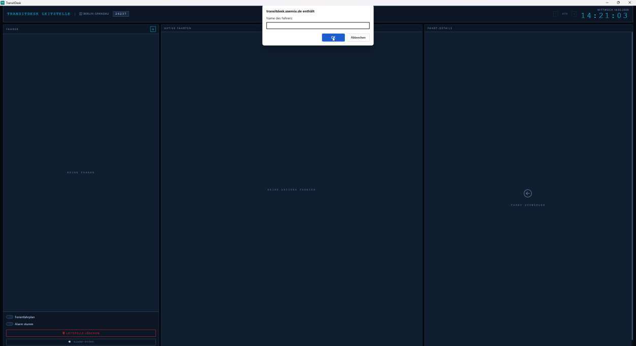 Fahrernamen eingeben